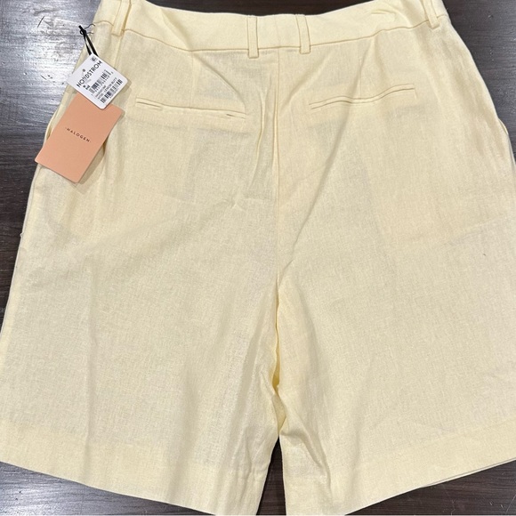 Halogen Bermuda Shorts Butter Yellow Size Medium Linen Blend NWT - Picture 6 of 11